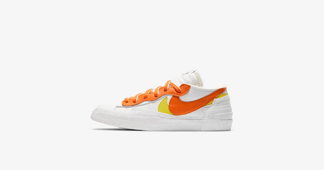 耐克Sacai联名 耐克开拓者Sacai联名白橙低帮 sacai x Nike Blazer Low 耐克开拓者解构低帮板鞋 货号：DD1877-100