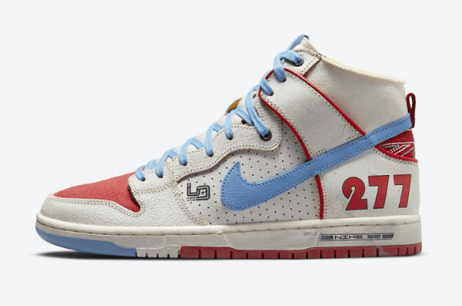 耐克保时捷联名 Ishod Wair x Magnus Walker x Nike SB Dunk High 耐克SB Dunk白蓝红高帮 货号：DH7683-100