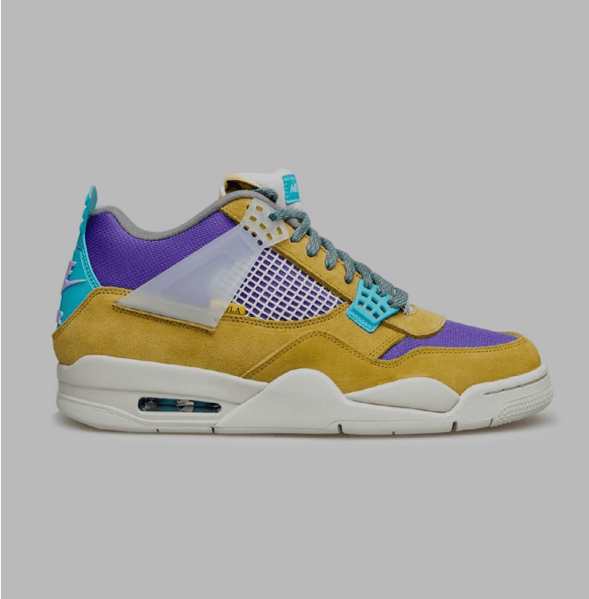 全新AJ4 Union联名款两个新配色即将发售 Union x Air Jordan 4 “Desert Moss” AJ4洛杉矶知名球鞋店铺联名 货号：DJ5718-300