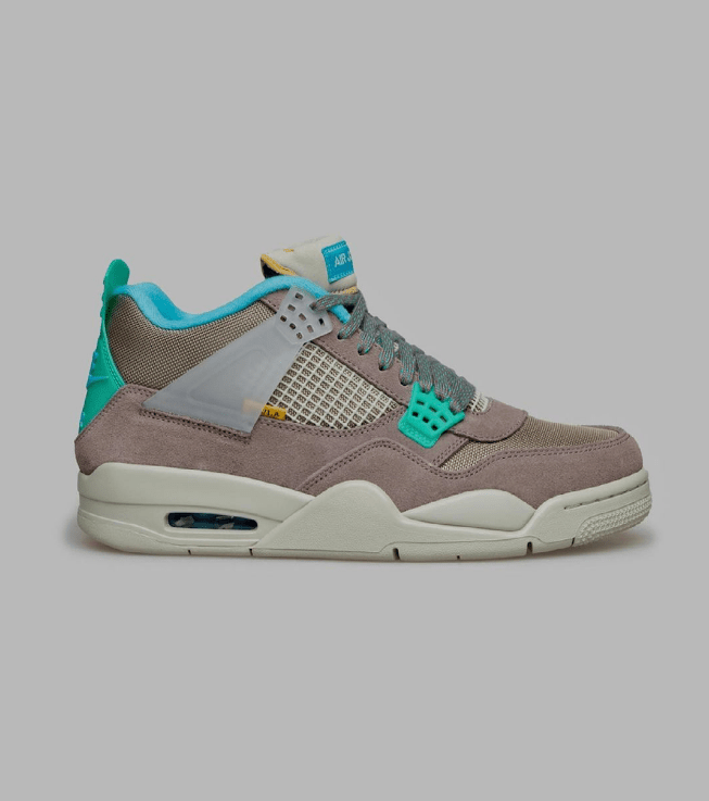 全新AJ4 Union联名款两个新配色即将发售 Union x Air Jordan 4 “Desert Moss” AJ4洛杉矶知名球鞋店铺联名 货号：DJ5718-300