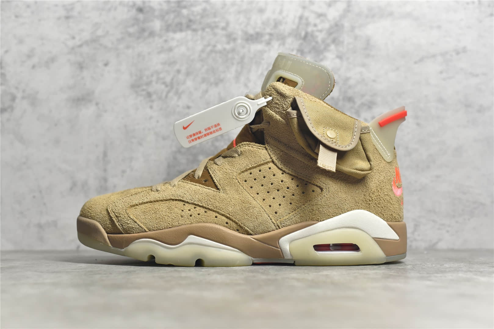 AJ6斯科特联名卡其棕色 Travis Scott x Air Jordan 6 Retro SP British Khaki 莆田顶级版本AJ6麂皮高帮 货号：DH0690-200