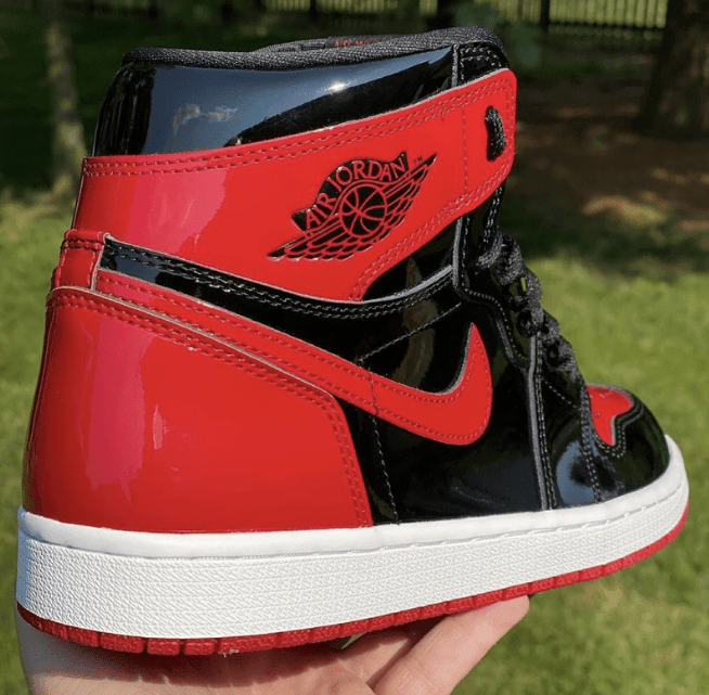 AJ1黑红漆皮版本 AJ1黑红高帮 Air Jordan 1 High OG “Bred Patent” 经典AJ1黑红复刻 货号：555088-063