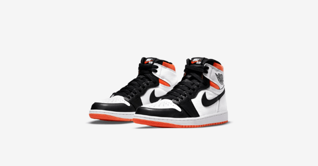 AJ1扣碎篮板中帮 Air Jordan 1 Hi “Electro Orange” 全新AJ1白黑橙中帮预告 货号：555088-180