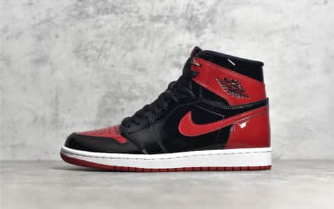 AJ1黑红漆皮高帮纯原版本 Air Jordan 1 High OG "Bred Patent" 顶级AJ1黑红复刻 货号：555088-063