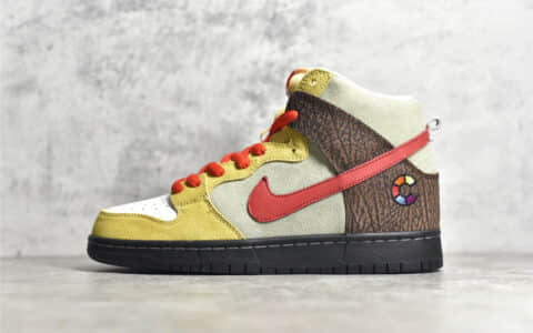 耐克SB DUNK烤肉高帮板鞋 Nike Dunk Sb High “Kebab & Destroy” 耐克Dunk白黄麂皮高帮 货号：CZ2205-700