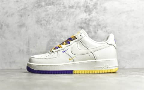 耐克空军洛杉矶城市限定低帮板鞋 NIKE Air Force 1 Low ’07 耐克空军荔枝皮 耐克空军紫金湖人 货号：CT1989-106