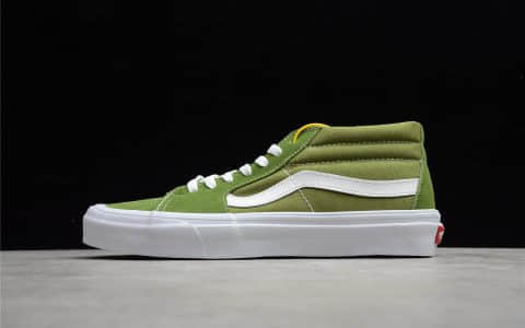 万斯牛油果绿色中帮 Vans Sk8-Mid Reissue 万斯绿色中帮帆布鞋 万斯真标硫化鞋 货号：VN0A3WM3609