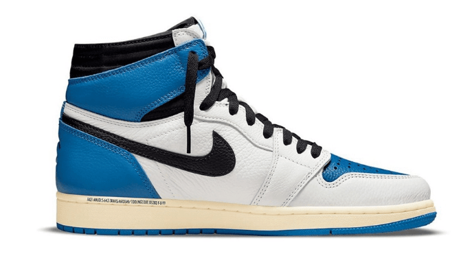 AJ1 TS 藤原浩联名白蓝高帮 Travis Scott x fragment design x Air Jordan 1 Hi AJ1倒钩闪电 货号：DH3227-105 