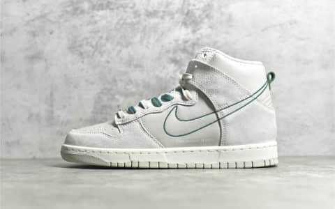 Nike Dunk高帮板鞋白绿色 Nike Dunk High SE 耐克Dunk麂皮高帮 纯原版本耐克Dunk 货号：DH0960-001