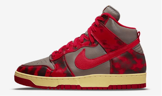 耐克Dunk红色迷彩高帮 Nike Dunk Hi 1985 “Red Acid” 全新耐克Dunk红色复古配色发售 货号：DD9404-600