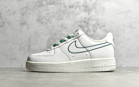 耐克空军一号奶白绿电绣勾 Nike Air Force 1 Low 耐克空军白绿低帮原厂耐克SOLE气垫 货号：CL6326-128