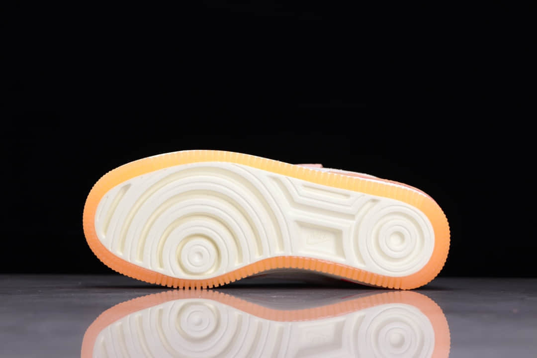 耐克空军马卡龙拼接白橙色 Nike Air Force 1 Shadow 纯原版本耐克空军女子跑鞋 耐克解构鞋 货号：DM8157-700-潮流者之家