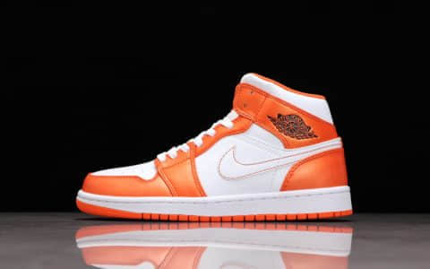 AJ1白橙小扣碎中帮纯原版本 Air Jordan 1 Mid 乔1莆田AJ复刻 货号：DM3531-800