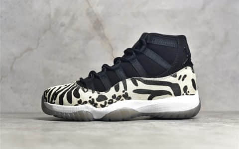 AJ11斑马纹高帮实战球鞋 Air Jordan AJ11 "Animal instinct" AJ11虎纹斑马纹长颈鹿纹组成 货号：AR0715-010