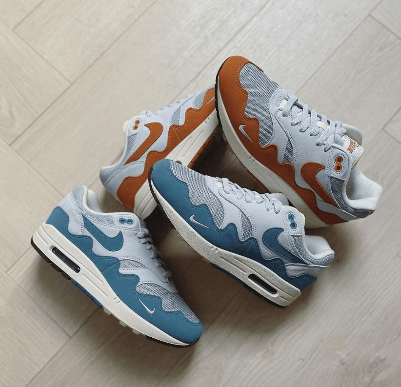 耐克AIR MAX1水蓝色联名款 Patta x Nike Air Max 1 “Noise Aqua”上脚图曝光  货号：DH1348-004