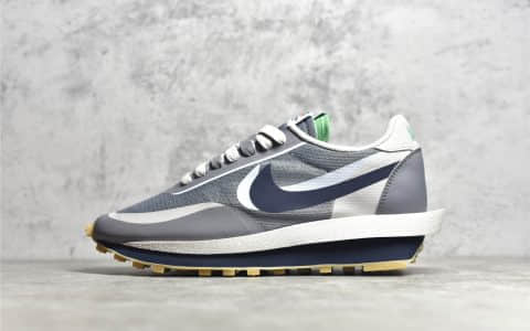 耐克Sacai Clot三方联名灰色 Clot x sacai x Nike L DWaffle "Cool Grey" 耐克解构鞋 货号：DH3114-001