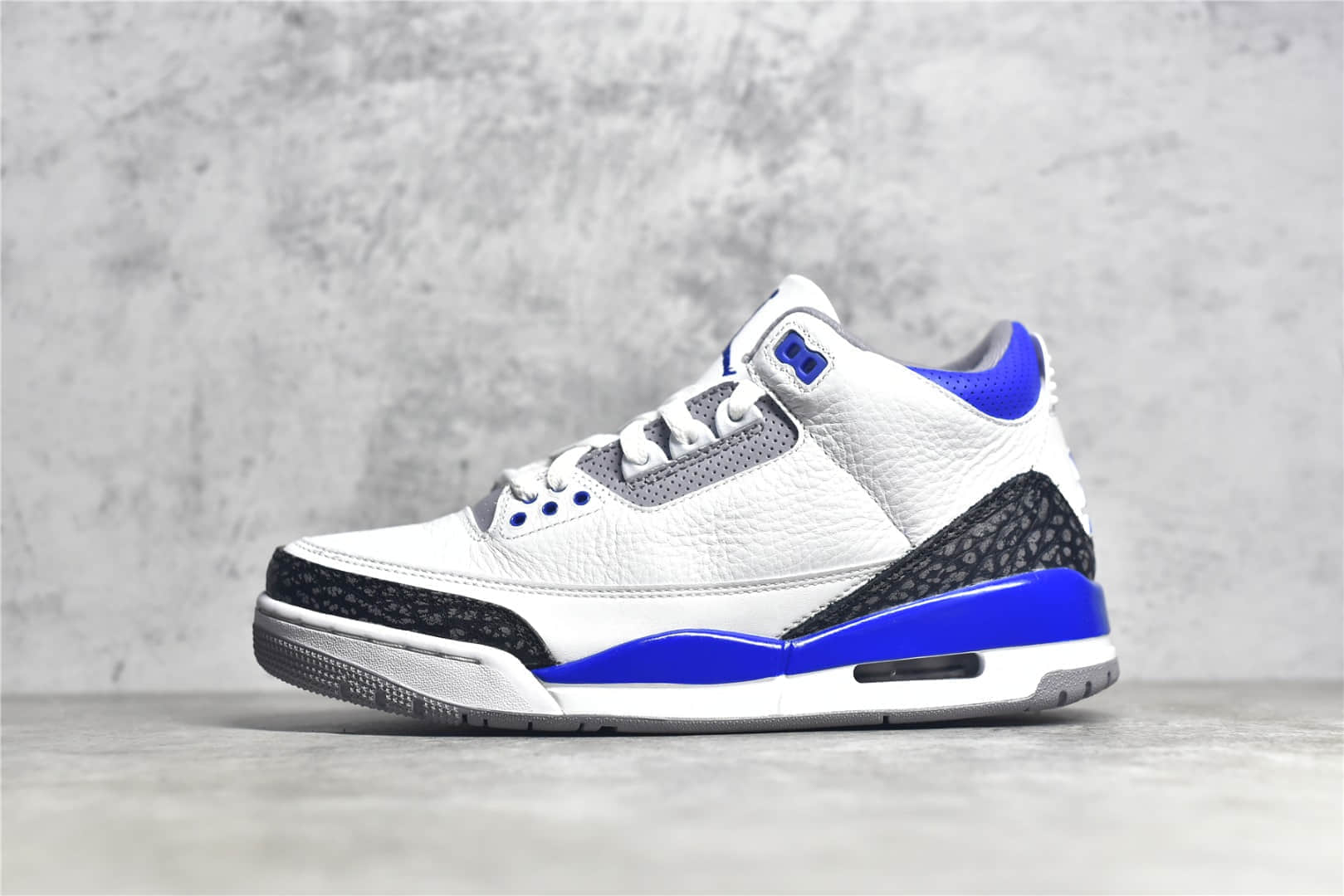 AJ3赛车蓝荔枝皮实战篮球鞋 Air Jordan 3 "Racer Blue" AJ缓震实战球鞋 莆田纯原鞋 货号：CT8532-145