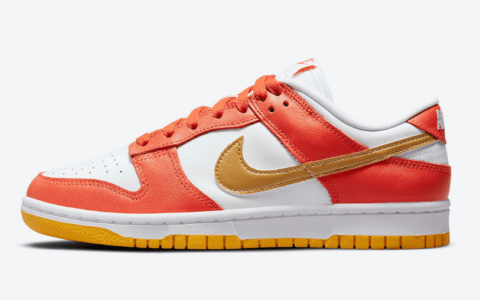 耐克Dunk大学金全新配色 Nike Dunk High WMNS “University Gold” 耐克Dunk白橙色低帮 货号：DQ4690-800