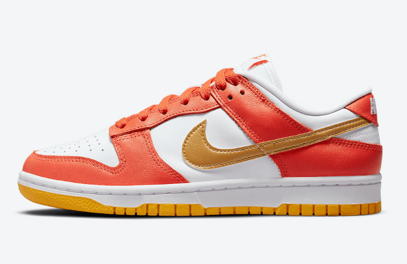 耐克Dunk大学金全新配色 Nike Dunk High WMNS “University Gold” 耐克Dunk白橙色低帮 货号：DQ4690-800