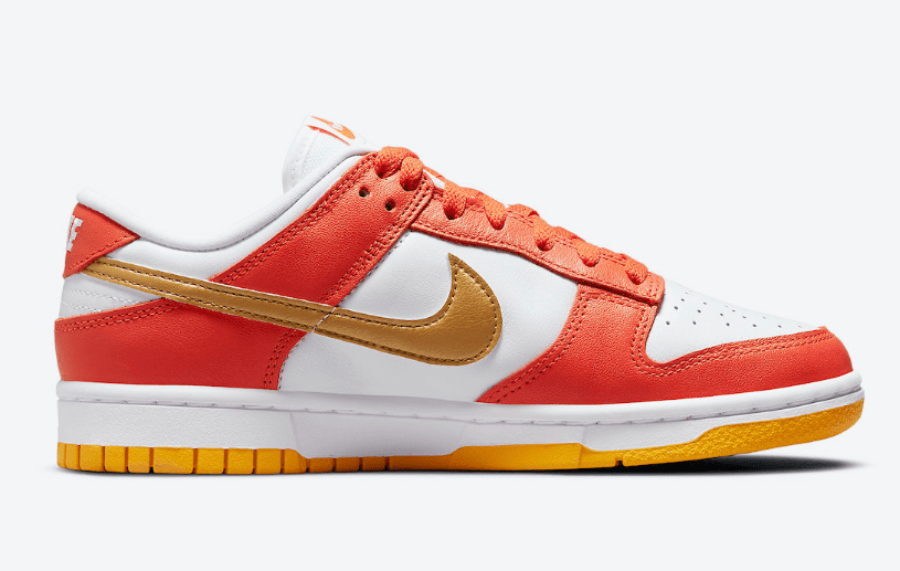 耐克Dunk大学金全新配色 Nike Dunk High WMNS “University Gold” 耐克Dunk白橙色低帮 货号：DQ4690-800