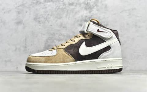 耐克空军咖啡豆中帮 Nike Air Force 1 MID ’07 耐克空军带芯片 原厂耐克空军一号复刻 货号：AL6896-556