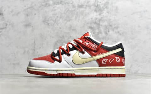 耐克Dunk NBA联名 NBA x Nike Dunk Low “University Red” 耐克Dunk白红腰果花低帮 货号 ：DD1391-600