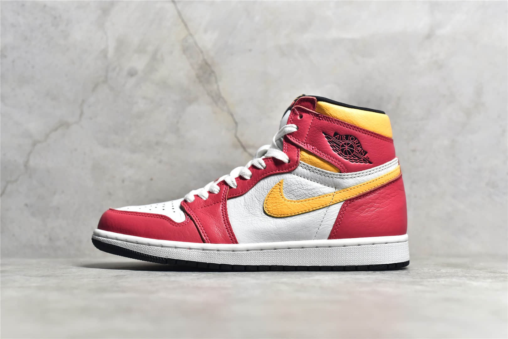 AJ1番茄炒蛋 Air Jordan 1 Retro “Light Fusion Red” AJ1白黄粉高帮 货号：555088-603