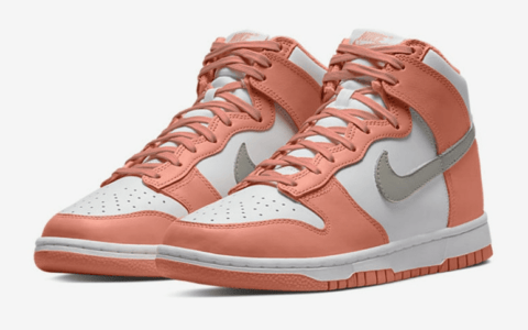 耐克Dunk水蜜桃装扮新配色 Nike Dunk High WMNS 耐克Dunk粉色高帮 货号：DD1869-600