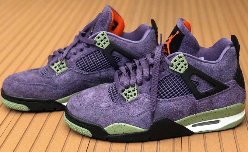 AJ4紫色麂皮新款实物图 Air Jordan 4 WMNS “Canyon Purple” 酷似AJ4小丑 货号：AQ9129-500