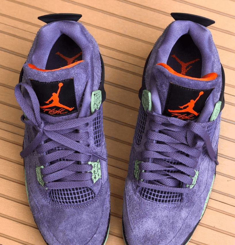 AJ4紫色麂皮新款实物图 Air Jordan 4 WMNS “Canyon Purple” 酷似AJ4小丑 货号：AQ9129-500