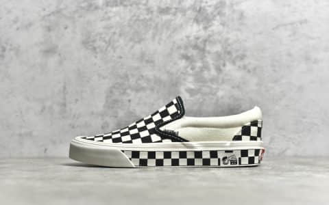 万斯棋盘格黑白格白色低帮 Vans OG Vault Slip-On 万斯硫化真标帆布鞋