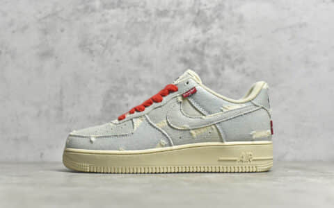 耐克空军牛仔低帮CJ纯原版本 Nike Air Force 1 Low 耐克空军带芯片 耐克空军新款 货号：VI6396-158