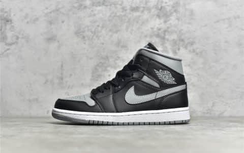 AJ1影子灰中帮SG纯原版本 Air Jordan 1 Mid AJ1黑灰中帮 货号：BQ6472-007