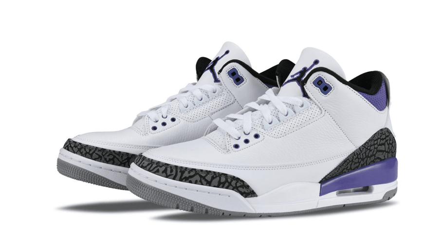 AJ3白紫最新实物图 Air Jordan 3 “Dark Iris” 新款AJ3发售日期 货号：CT8532-105