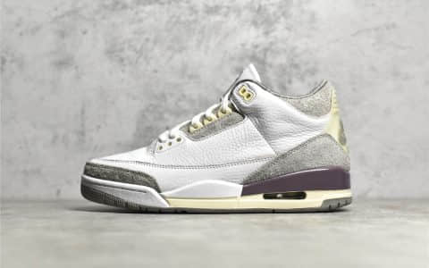 AJ3爆裂纹实战球鞋 Air Jordan 3 Retro AJ3米白灰 莆田过验鞋 货号：DH3434-110