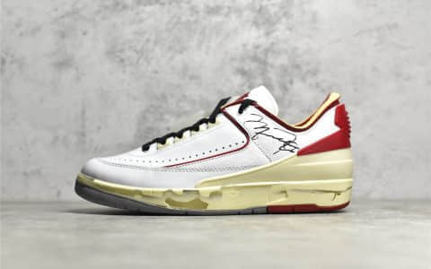 AJ2白红低帮球鞋 Air Jordan 2 Retro 原厂AJ2正品复刻 AJ2莆田工厂货源 货号：DJ4375-106