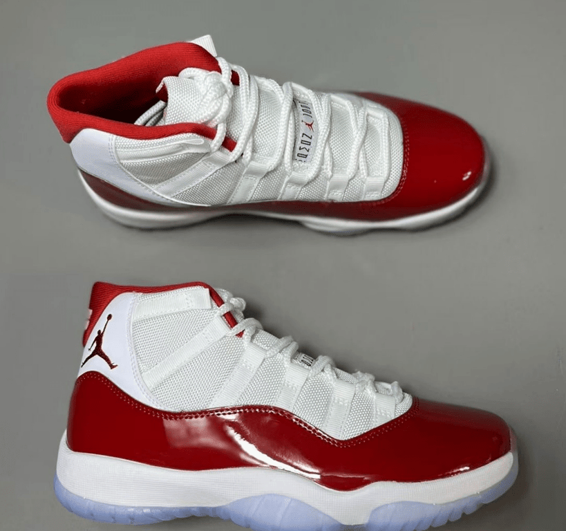 AJ11樱桃大魔王最新实物图 Air Jordan 11 “Cherry” 实战球鞋AJ11白红AJ真碳 货号：CT8012-116