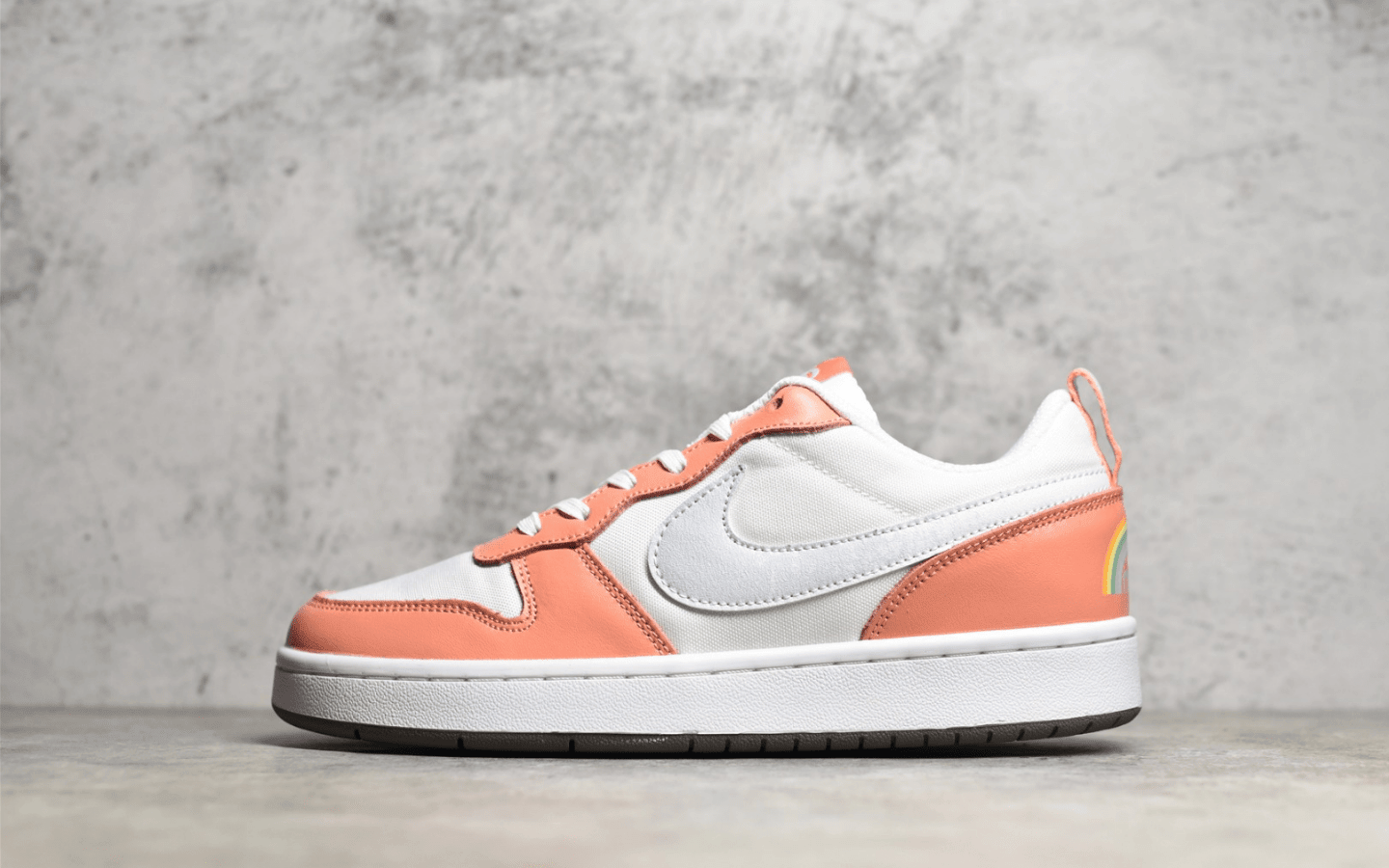 耐克白橙色低帮板鞋 Nike COURT VISION LOW 耐克复古小白鞋 货号：DM1216-100