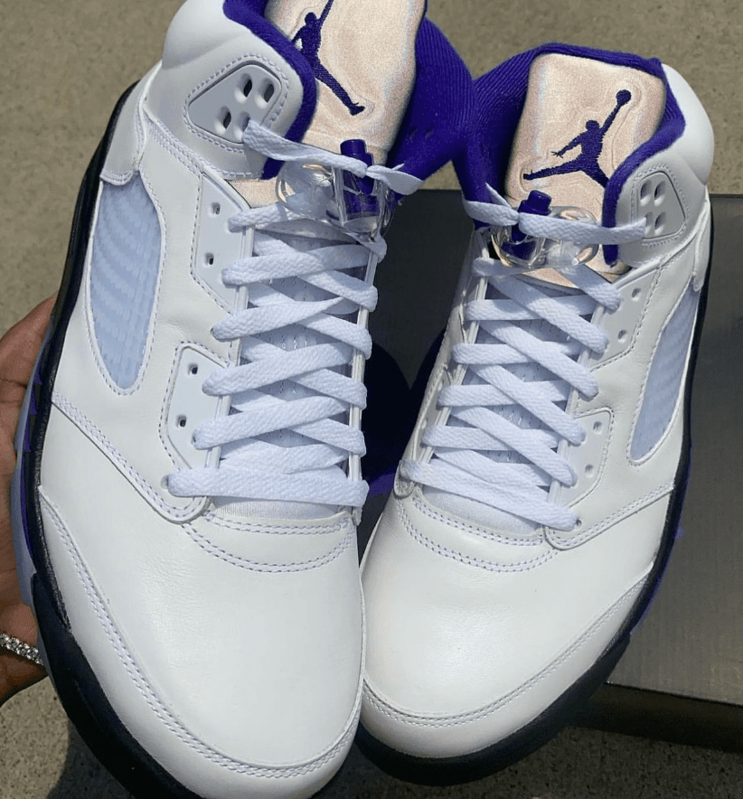 AJ5康扣新款实物图 Air Jordan 5 “Concord” AJ5白蓝反光发售日期 货号：DD0587-141