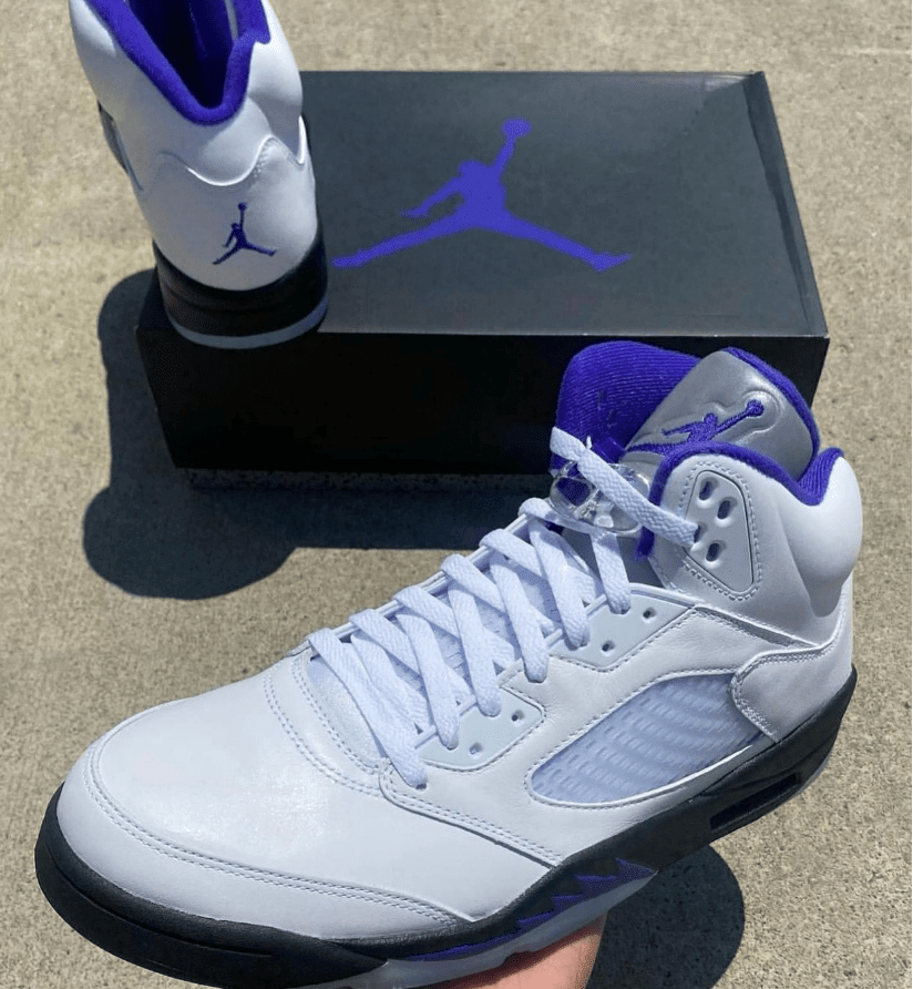 AJ5康扣新款实物图 Air Jordan 5 “Concord” AJ5白蓝反光发售日期 货号：DD0587-141