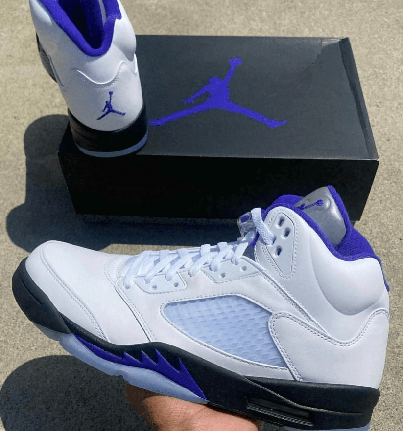 AJ5康扣新款实物图 Air Jordan 5 “Concord” AJ5白蓝反光发售日期 货号：DD0587-141