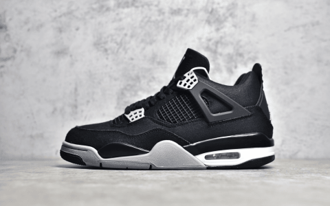 AJ4酷黑单宁实战球鞋 Air Jordan 4 Retro"Black Canvas" AJ4黑色 耐克新款缓震球鞋 货号：DH7138-006