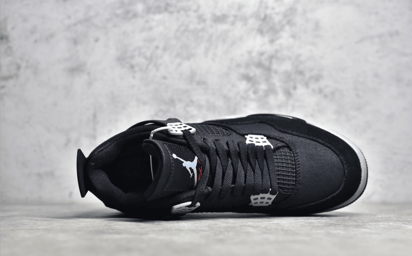 AJ4酷黑单宁实战球鞋 Air Jordan 4 Retro"Black Canvas" AJ4黑色 耐克新款缓震球鞋 货号：DH7138-006