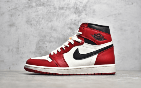 AJ1芝加哥做旧高帮 Air Jordan 1 Retro AJ1白红高帮复刻 AJ1正品 货号：DZ5485-612