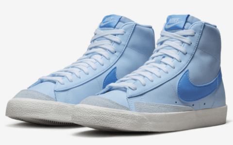 耐克开拓者蓝色高帮新款配色 Nike Blazer Mid 耐克小白鞋 耐克缓震板鞋 货号：FD0304-400