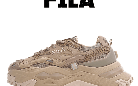 纯原版本斐乐正品米色老爹鞋 Fila Fusion 斐乐潮牌 Bianco 斐乐FILA潮牌硬糖老爹鞋 货号：T12W135211