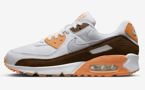 耐克MAX白橙色跑鞋官图 Nike Air Max 90 “Corduroy” 灯芯绒跑鞋 货号：DZ5379-100