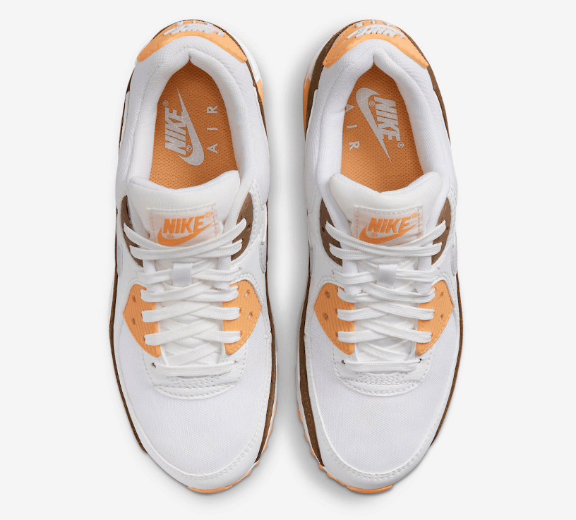 耐克MAX白橙色跑鞋官图 Nike Air Max 90 “Corduroy” 灯芯绒跑鞋 货号：DZ5379-100-潮流者之家