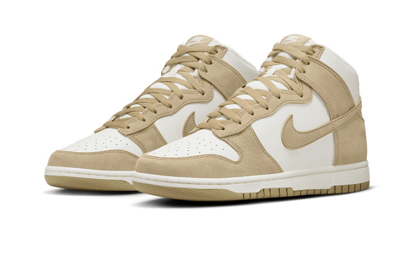 耐克Dunk白色小麦高帮板鞋 Nike Dunk High “Tan Suede” 小麦色百搭板鞋 货号：DQ7679-001