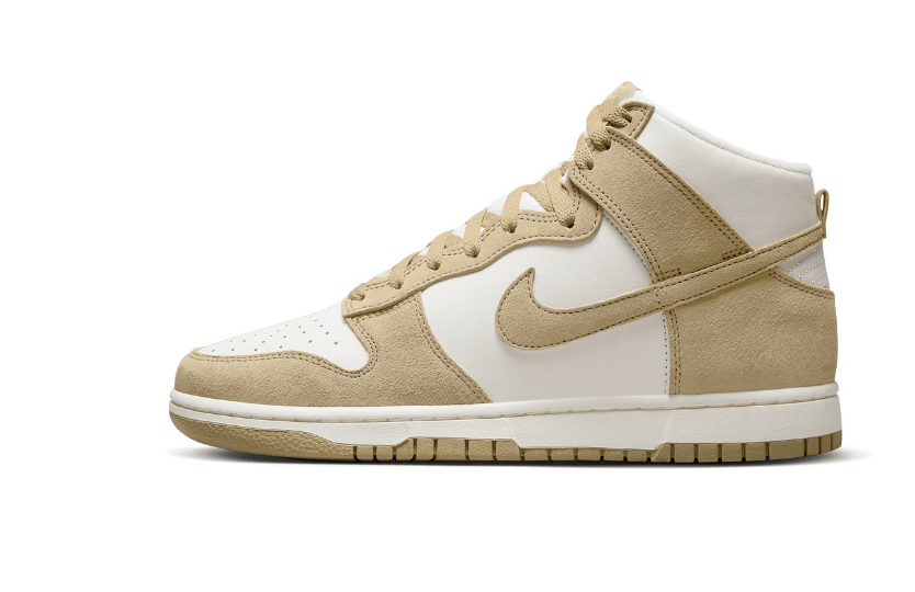 耐克Dunk白色小麦高帮板鞋 Nike Dunk High “Tan Suede” 小麦色百搭板鞋 货号：DQ7679-001